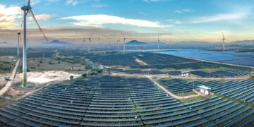 ESG Funds financing India renewable energy projects with solar panels and wind turbines for sustainable market growth