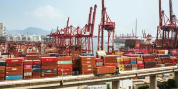 Logistics hub India with JNPT port expansion handling container ships and supply chain operations