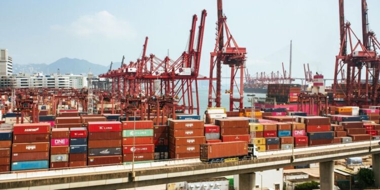 Logistics hub India with JNPT port expansion handling container ships and supply chain operations