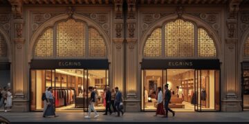 भारतीय खुदरा स्टोर में प्रदर्शित लक्जरी फैशन उत्पाद, उच्च-स्तरीय ब्रांड प्रदर्शन और बिक्री का प्रतिनिधित्व करते हुए