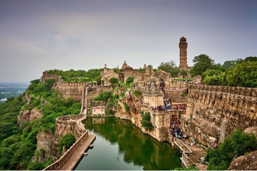 Aerial view of a Rajasthan hill fort UNESCO site representing India's culture and military architecture