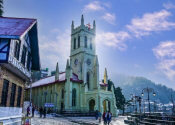 Tourists walking along Mall Road in Shimla one of India's most popular hill stations for summer travel 2026