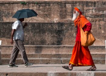 A monk walks past an ancient stupa on one of India's lesser-known Buddhist circuits in Odisha