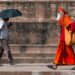 A monk walks past an ancient stupa on one of India's lesser-known Buddhist circuits in Odisha