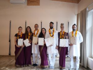 students and teachers celebrating during Guru Purnima, the Indian festival of gratitude for teachers