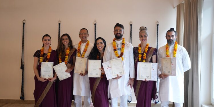 students and teachers celebrating during Guru Purnima, the Indian festival of gratitude for teachers