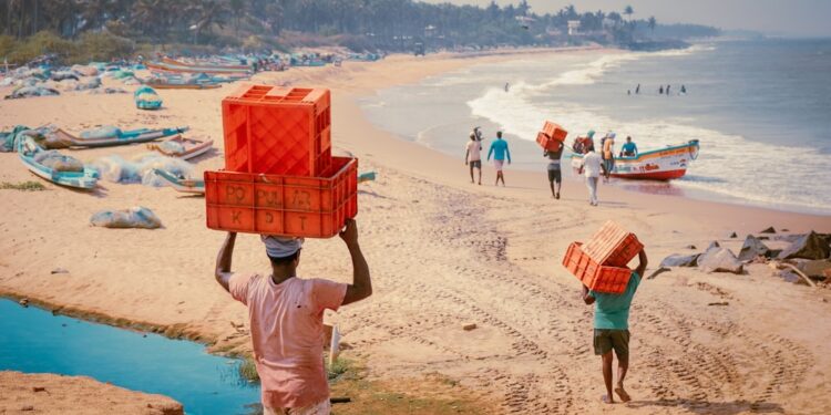 woman-fish-market-india-coast-unsplash - INDIAwebzine एक व्यस्त भारतीय तटीय बाज़ार में ताज़ी मछली चुनती एक महिला, जो तटीय व्यंजन परंपराओं का हृदय है