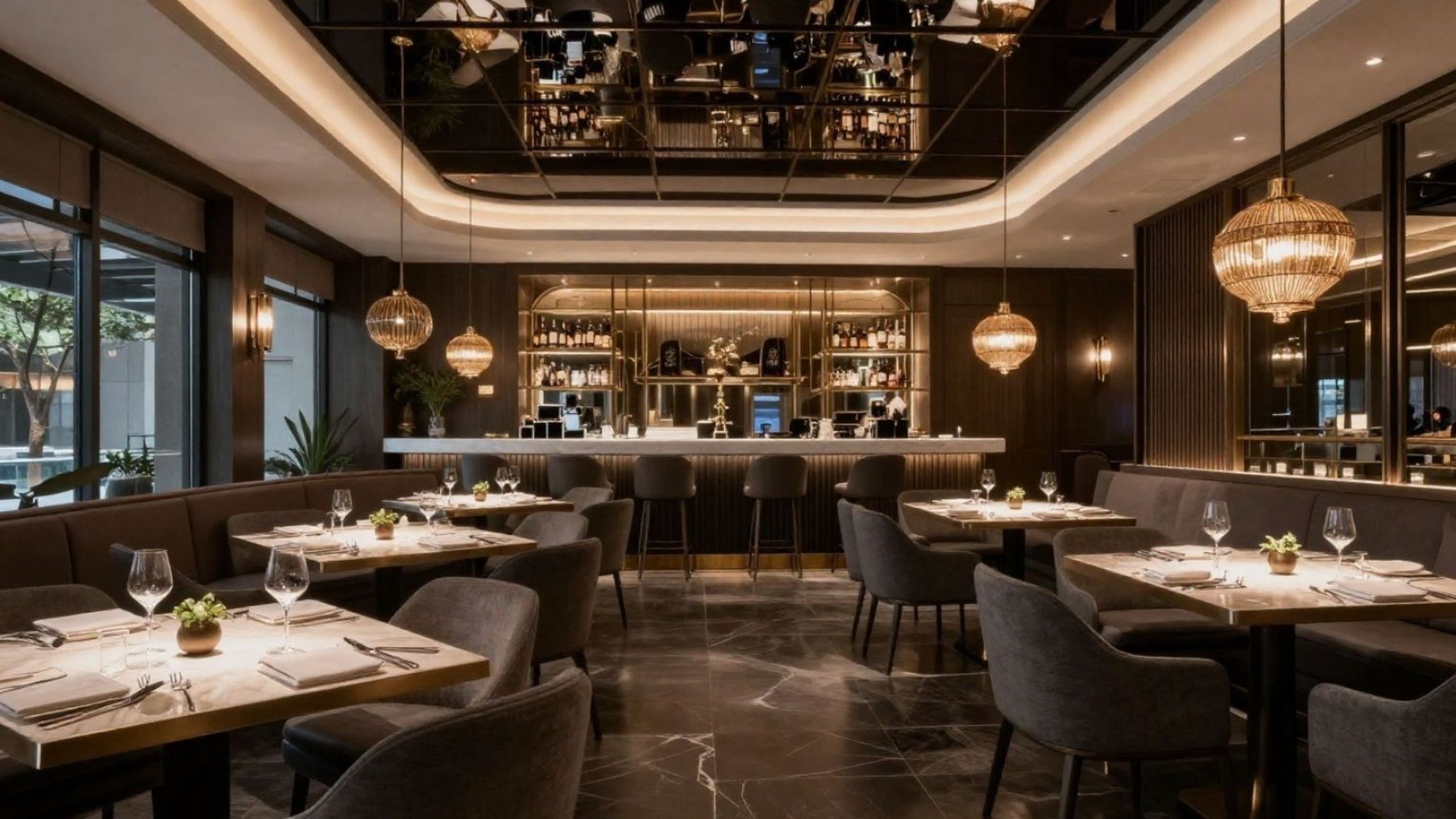 Economía de comida fina en India con interior elegante de restaurante Michelin para oportunidades de inversión